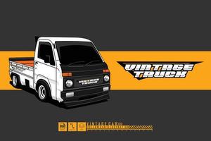 pick-up truck illustratie met een grijze background.eps vector