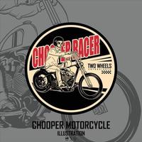 chooper motorfiets illustratie met een grijze background.eps vector