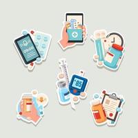 set medicijnen sticker vector