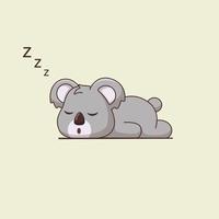 cartoon schattige koala slapen. vector illustratie