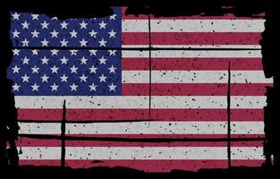 noodlijdende Amerikaanse vlag zwarte achtergrond vector