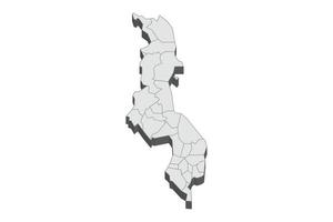3D-kaartillustratie van malawi vector