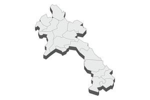 3D-kaart illustratie van laos vector