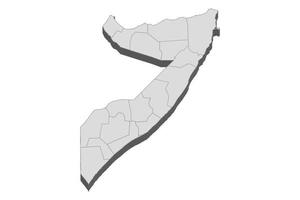 3D-kaartillustratie van somalië vector