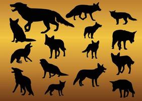 set van verschillende wolf silhouet vector