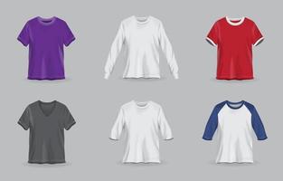 verschillende realistische t-shirtsjablonen vector