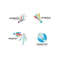 badminton logo vector pictogram illustratie ontwerp template.badminton shuttle pictogram logo.badminton sport logo sjabloon vector. sportclub logo concept