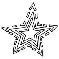 vector hand getekende ster. schattige doodle ster illustratie geïsoleerd op een witte achtergrond. voor print, web, ontwerp, decor, logo.