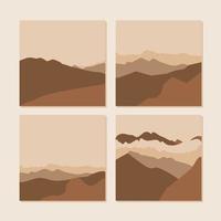 set abstracte boho landschapsposters vector