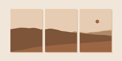 set abstracte boho landschapsposters vector