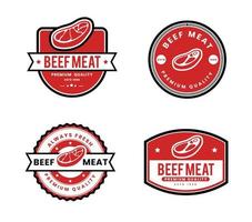 beef met set logo vector