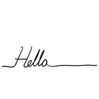 handgeschreven hallo zin woord met doorlopende lijnstijl doodle vector