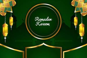 ramadan kareem islamitische achtergrond met element en groene kleur vector