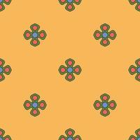 abstracte naadloze patroon met mandala bloem. mozaïek, tegel, polka dot. bloemen achtergrond. vector