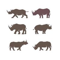 neushoorn silhouet vector collectie