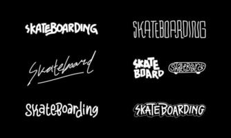 set skateboard handgeschreven, vectorillustratie vector