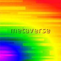 tekst metaverse met regenboog achtergrond. vector