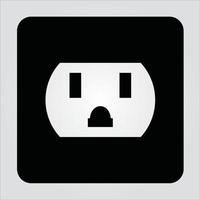 geïsoleerde glyph socket pictogram elektriciteit schaalbare vectorafbeelding vector