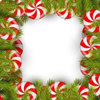 Kerstmisachtergrond met lolly en dennenboom.vector vector