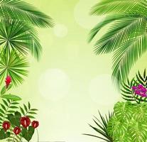 tropische gebladerte bloemmotief achtergrond vector
