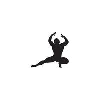 bodybuilder pictogram vectorillustratie, bodybuilder poseert positie vector, silhouette vector