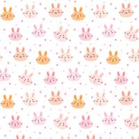 Schattig Bunny Vector patroon achtergrond. Grappige doodle. Handgemaakte vectorillustratie.