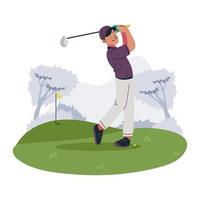 golfer slaat de bal vector