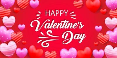 Valentijnsdag vectorillustratie. romantische achtergrond. roze begrip. 3d hart. vector