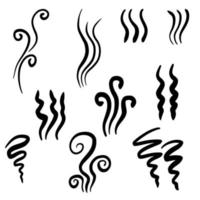 set doodle rook symbool. geur geur icoon. hand getekende vectorillustratie. vector