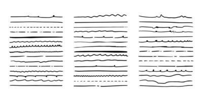 hand getrokken grunge borstels. set van artistieke penborstels geïsoleerd op een witte achtergrond. vectorillustratie. vector