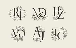 set bruiloft monogram collectie vector