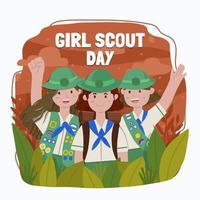 meisje scout dag concept vector