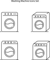 wasmachine pictogram geïsoleerd op een witte achtergrond. wasmachine pictogram dunne lijn overzicht lineaire wasmachine symbool voor logo, web, app, ui. wasmachine pictogram eenvoudig teken vector