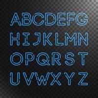 neon hoofdletters collectie, gloeiend neon alfabet. vector illustratie