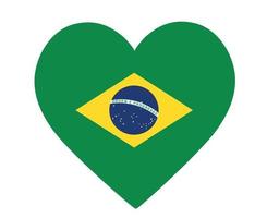 brazilië vlag nationaal amerikaans latijns embleem hart pictogram vector illustratie abstract ontwerp element