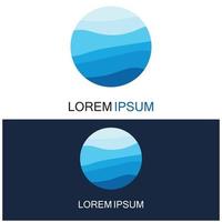 geïsoleerde ronde vorm logo. blauwe kleur logo. stromend water beeld. zee oceaan rivier oppervlak. vector