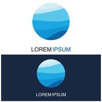geïsoleerde ronde vorm logo. blauwe kleur logo. stromend water beeld. zee oceaan rivier oppervlak. vector
