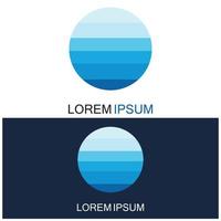 geïsoleerde ronde vorm logo. blauwe kleur logo. stromend water beeld. zee oceaan rivier oppervlak. vector