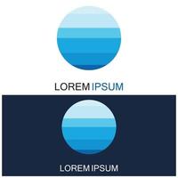 geïsoleerde ronde vorm logo. blauwe kleur logo. stromend water beeld. zee oceaan rivier oppervlak. vector