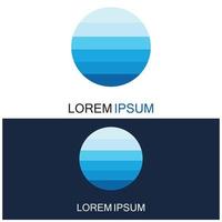 geïsoleerde ronde vorm logo. blauwe kleur logo. stromend water beeld. zee oceaan rivier oppervlak. vector