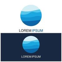 geïsoleerde ronde vorm logo. blauwe kleur logo. stromend water beeld. zee oceaan rivier oppervlak. vector