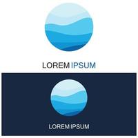 geïsoleerde ronde vorm logo. blauwe kleur logo. stromend water beeld. zee oceaan rivier oppervlak. vector