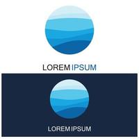 geïsoleerde ronde vorm logo. blauwe kleur logo. stromend water beeld. zee oceaan rivier oppervlak. vector