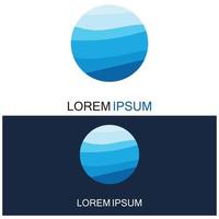 geïsoleerde ronde vorm logo. blauwe kleur logo. stromend water beeld. zee oceaan rivier oppervlak. vector