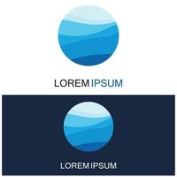 geïsoleerde ronde vorm logo. blauwe kleur logo. stromend water beeld. zee oceaan rivier oppervlak. vector