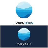 geïsoleerde ronde vorm logo. blauwe kleur logo. stromend water beeld. zee oceaan rivier oppervlak. vector