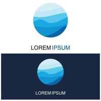 geïsoleerde ronde vorm logo. blauwe kleur logo. stromend water beeld. zee oceaan rivier oppervlak. vector