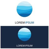 geïsoleerde ronde vorm logo. blauwe kleur logo. stromend water beeld. zee oceaan rivier oppervlak. vector