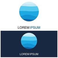 geïsoleerde ronde vorm logo. blauwe kleur logo. stromend water beeld. zee oceaan rivier oppervlak. vector