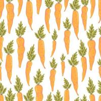 cartoon wortel vector naadloze patroon. plantaardige, gezonde veganistische voedselachtergrond. Pasen thema textuur.
